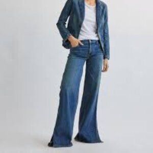Nili Lotan X Target High-Rise Flare Jeans Snaps Blue Size 4 Women